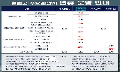 추석 연휴 맞아 철원 주요 관광지 방문객 맞이 
